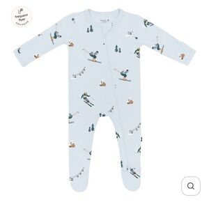 Kyte BABY Zipper Footie in Ski- Light Blue